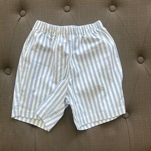 Blue and White Striped Shorts